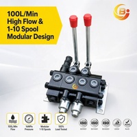 Vanne de commande directionnelle hydraulique manuelle à 2 bobines ZS1-L20E 100L-Min pour machines agricoles, camions d'assainissement et engins de génie civil