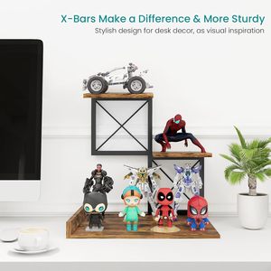 Organizador de escritorio de madera Estantería pequeña Estante de almacenamiento de <span class=keywords><strong>3</strong></span> niveles Soporte de exhibición vertical para Dector de oficina - Product Image 4