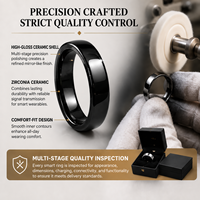 Bague connectée pour femmes en céramique, étanche, suivi de santé et de forme physique, logo personnalisé, vente en gros