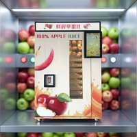 Machine à jus de pomme commerciale, distributeur automatique avec refroidissement par compresseur, capacité de 150-200 pièces, équipement extérieur toutes saisons à vente automatique