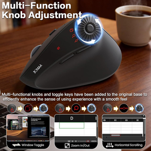 Ratón vertical inalámbrico JOMAA con DPI ajustable, modelo dual con perilla de ajuste de funciones para computadora portátil con Windows. - Product Image 5