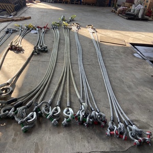 Ensemble de cordes en acier à 1/2/3/4 brins, haute résistance, de 5 à 50 tonnes, avec manilles et crochets, certifié CE, pour le levage de conteneurs offshore - Product Image 4