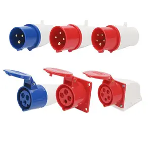 Industrial Plugs And Sockets Ip67 IP44 Waterproof Electrical 16a 32a Industrial 3p 4p Male And Female Industrial Plug And Socket