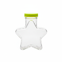 Bouteille en plastique PET transparente de 160 ml en forme d'étoile à 5 branches, qualité alimentaire, avec couvercle à vis, impression UV, pour bonbons, biscuits, bijoux - Vente en gros OEM