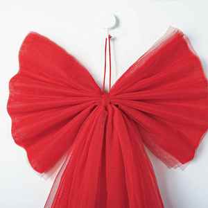 Cross-Border Organza Bows With Long Tulle Streamers, Christmas <b>Tree</b> <b>Topper</b> Ornaments for Festive Atmosphere Decoration - Product Image 1