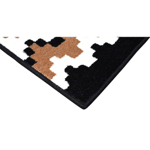 Modern Geometric Area Rug Rectangle Black <b>Brown</b> White Tufted <b>Wool</b> Acrylic Non-Slip Rubber Backing Living Room Home Decor - Product Image 5