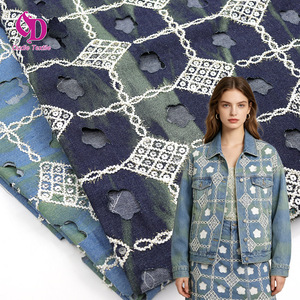 Tissu denim délavé à effet dégradé, broderie de fleurs à sequins de 7 mm et fibres de verre ajourées, vente directe usine, produit phare pour <span class=keywords><strong>manteaux</strong></span> - Product Image 1