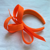 Bando busa wanita, hiasan kepala spons warna Solid Derby Fashion Fascinator