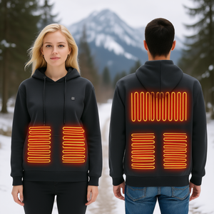 D0100HRI07P Heated <b>Hoodie</b> Sweatshirt XL Black Battery Operated for <b>Men</b> Women Winter Wear - Product Image 2