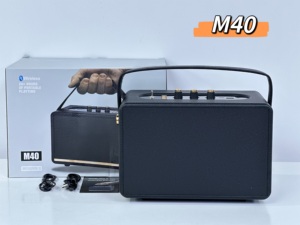 Retro altoparlante <span class=keywords><strong>Bluetooth</strong></span> portatile esterno doppia scatola Stereo Wireless da 4 pollici con TF AUX USB FM TWS maniglia cassa di legno - Product Image 4