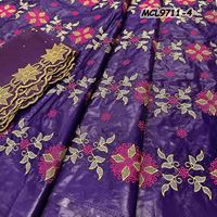 Nouvelle Arrivée 2026 Bazin Riche Africain Doré de Haute Qualité, Design Mixte, Couleurs Vives et Brillantes, pour 5+2 Yards de Dentelle