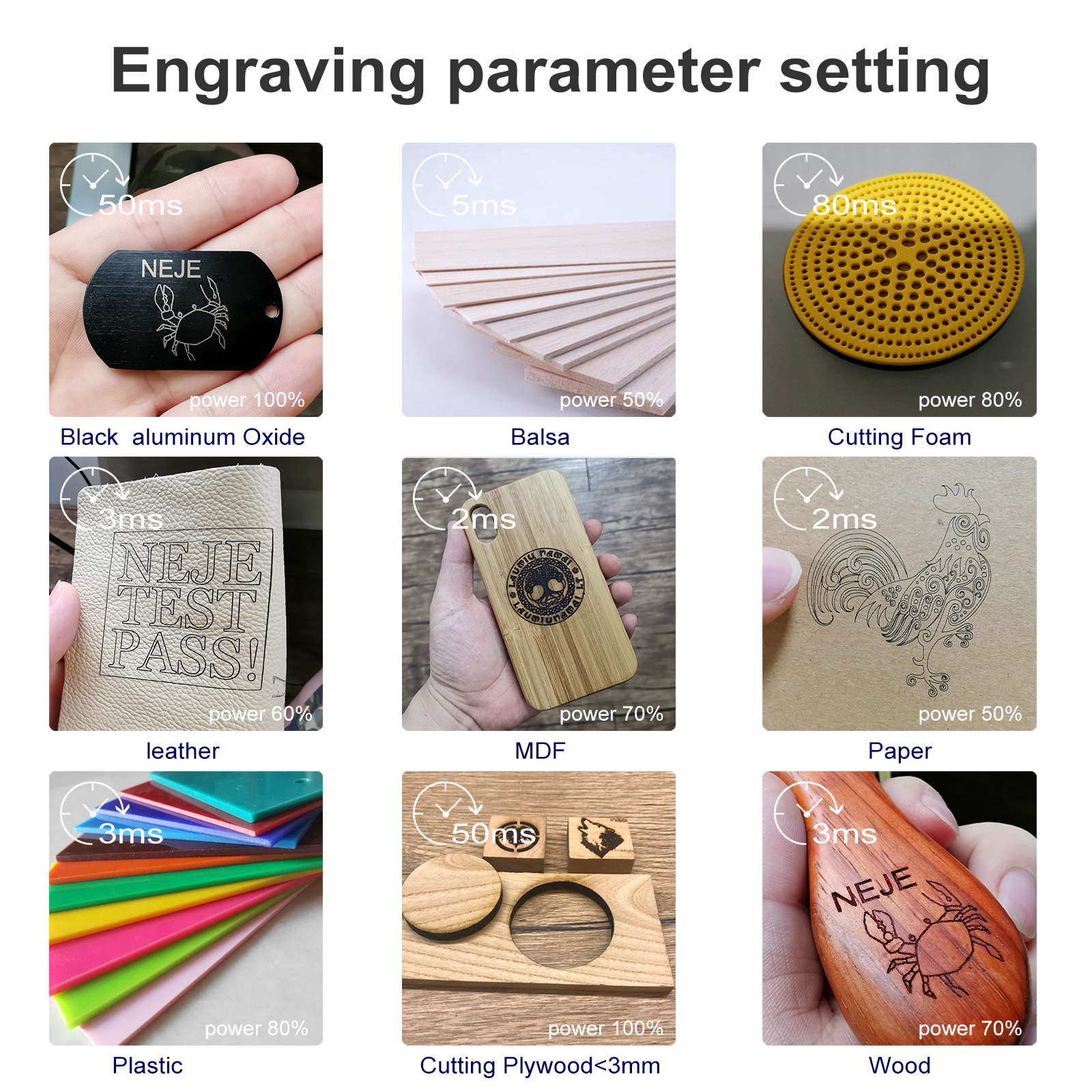 Neje 3 Plus 50w Diode Cnc Laser Cutting Machine For Wood & Metal