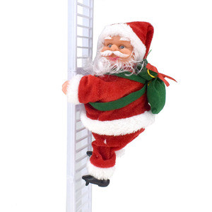 Electric Santa Claus Climbing Ladder And Rope Christmas Toy Animated Plush <b>Doll</b> For Living Room Decor 7in Above - Product Image 4