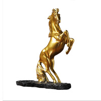 Porte-bouteilles en résine époxy sculpté, motif cheval, style art populaire doré moderne, ornement artistique pour décoration intérieure, restaurant, armoire, entrée