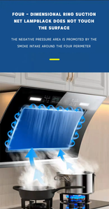 Campana Extractora de <span class=keywords><strong>Cocina</strong></span> Eléctrica Moderna de Alta Calidad, Montada en la Pared, con Filtro de Deflector, Ventilación y Acero Inoxidable para el Hogar - Product Image 5
