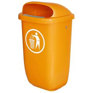 Poubelle orange 50 litres conforme DIN 30713 BX330xH745mm en polyéthylène-Kunststoff (PE-HD) - Product Image 1