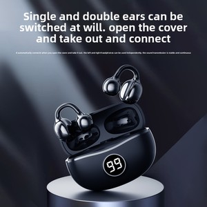 Auricolari TWS da Gaming con Clip per Orecchio, <span class=keywords><strong>Bluetooth</strong></span> 5.4, Display Digitale, Bassa Latenza, Ricarica Inversa, Cuffie Wireless Sportive per iPhone - Product Image 3