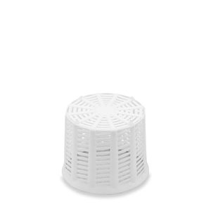 Cestini Rotondi per Formaggio 110x65mm Capacità 500g Contenitori Bianchi in Polietilene ad Alta Densità per la Produzione di Formaggio - Product Image 3