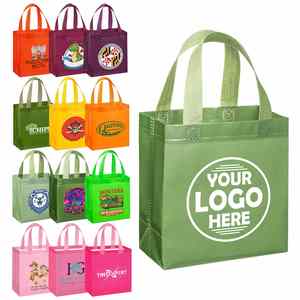 Custom Eco-Friendly <b>Large</b> Tote <b>Bags</b>, Reusable Polypropylene Non-Woven Grocery <b>Bags</b> with Logo for Promotions and <b>Gifts</b> - Product Image 1