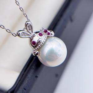 31261DIY S925 Silver <b>Pendant</b> 11-13mm Bead Empty Support Concealer Rabbit Necklace <b>Pendant</b> Accessories <b>Pearl</b> <b>Pendants</b> <b>Charms</b> - Product Image 3