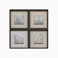 Original Art Factory Vente en gros Boîte en cuir décoration métal brillant plastique oeuvre hôtel maison tenture murale peinture