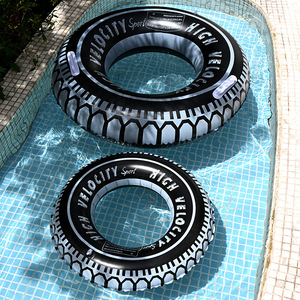 Flotador inflable grueso con estampado de neumáticos para niños, para jugar en la piscina - Product Image 3