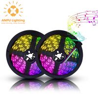 Contrôleur de bande LED Type-C 5M, bande LED intelligente 5050 RGB, éclairage LED IP65, contrôle par application, gradation, synchronisation musicale, kit de bande LED