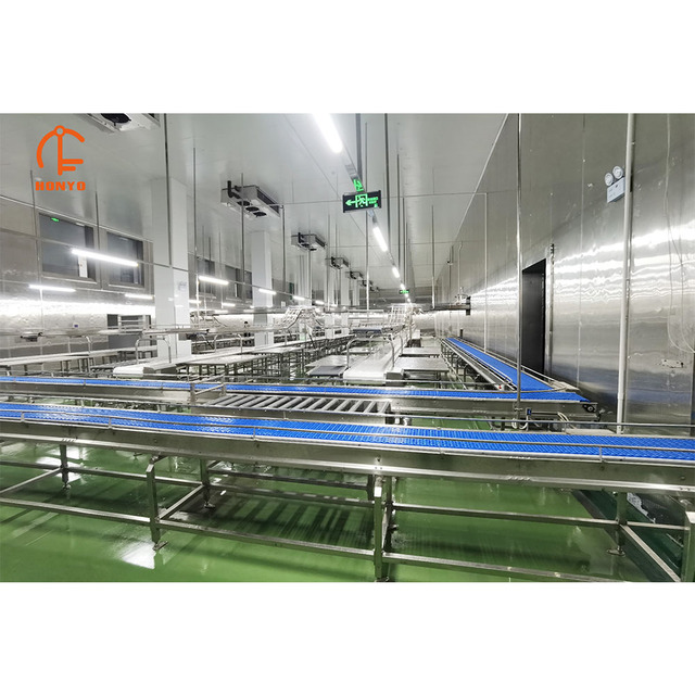 Stainless Steel Meat Processing Plant Conveyor Belt System for Cattle Pig Sheep Poultry with Long Service Life 380V