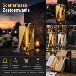 Lanterna Solare Moderna per Cimitero in Acciaio Inossidabile per Grossisti di Articoli Funerari - Product Image 5