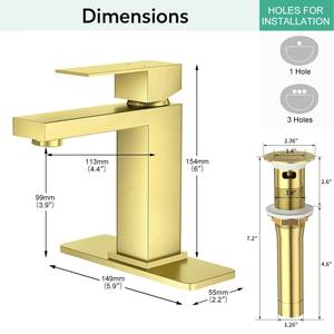 304 Stainless Steel Hole Single Handle Ceramic Basin Faucet Chrome Finish <b>Deck</b> Mounted CUPC Certified Bathroom Sink - Product Image 6