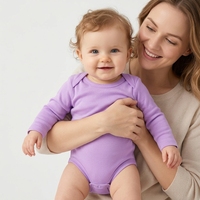 Combinaison bébé 100% coton, écologique, confortable et douce, fermeture à boutons, pour nouveau-nés, manches longues