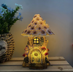 Reçine masal bahçe mantar ev bahçe dekorasyon açık güneş heykeli işık - Product Image 3