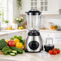Blender en verre de 1,5 L avec broyeur à sec, mixeur électrique pour smoothies, 5 vitesses, appareil de cuisine LXB-66