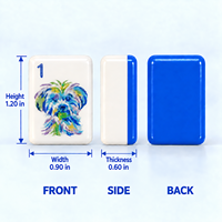 Jeu de tuiles de Mahjong coloré sur le thème des animaux de compagnie, en acrylique, 160 pièces, fond bleu royal, boîte cadeau, jeu familial, soirée de jeux, jeu social