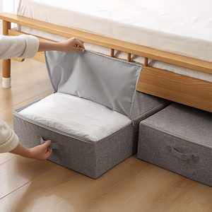 Tủ quần áo tổ chức hộp lưu trữ Bông lanh dây kéo hộp lưu trữ với nắp với cầm tay công suất lớn lưu trữ nhà hộp - Product Image 4