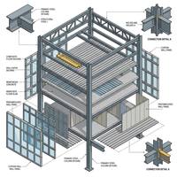 Almacén de Estructura de Acero Prefabricado de Múltiples Capas, Edificio Industrial, Estructura de Alta Resistencia, Estándares Internacionales