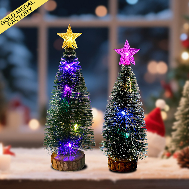 Mini Small Artificial Christmas Tree Star Lights for Home Xmas Decoration Arbol De Navidad Luz Arvore Natal Arbre Noel Luces Led