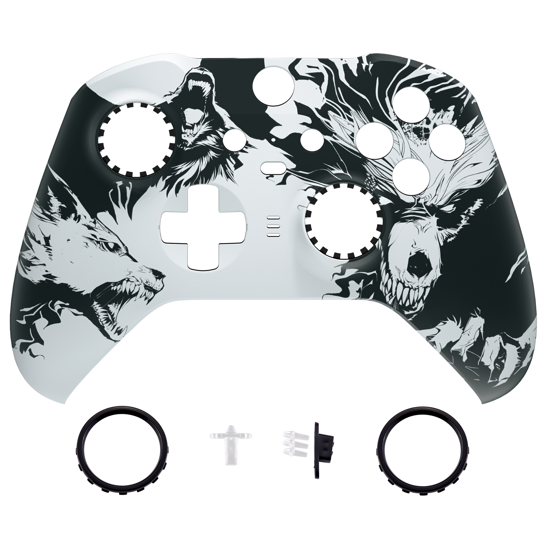 Black & White New Wolve Soul Pattern Front Shell