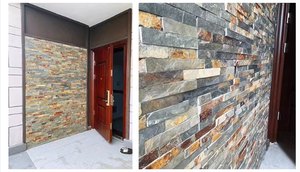 Ngoài trời trang trí Veneer đá tự nhiên Slate nuôi cấy gạch đá cho lò sưởi và bên ngoài gỉ tường màu đen tấm ốp - Product Image 6