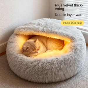Cama para Gatos de Felpa, Cálida para Invierno, Caseta para Mascotas, Gatitos y Perros, Universal para las Cuatro Estaciones, Cerrada para Dormir - Product Image 2