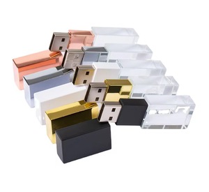 Kính USB 3.0 Gậy <span class=keywords><strong>3D</strong></span> khắc biểu tượng tùy chỉnh 4GB 8GB 16GB Glass <span class=keywords><strong>Flash</strong></span> Drive 2.0 hộp màu trắng Pen Drive 32GB 64GB Pen Drive - Product Image 1