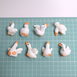 Figuras <span class=keywords><strong>de</strong></span> Gansos Blancos Adorables, Adornos <span class=keywords><strong>de</strong></span> Resina en Miniatura, Accesorios Decorativos para Micro Paisajes y Manualidades - Product Image 3
