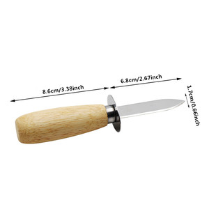 Couteau à huîtres en acier inoxydable Outils de cuisine pour fruits de mer avec coquille de pétoncle en bois Coupeur de coquillages Ouvreur de fruits de mer - Product Image 5
