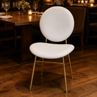 Chaise de salle à manger moderne en velours matelassé de conception européenne de luxe avec pieds en métal pour la maison, le bureau, le bar à domicile, l'appartement, la salle de sport, le parc et l'hôtel
