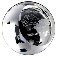 Trophée de cristal personnalisé haut de gamme Boule de cristal Souvenir de boule de cristal en verre transparent