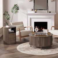 Table basse relevable ronde en bois SENYU SENYU, style mid-century moderne de luxe, pour salon
