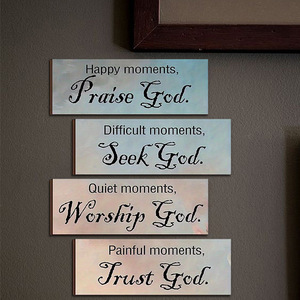 Letrero bíblico en stock, letrero con letras en inglés, placa para puerta, adhesivo de pared, artículo colgante, placa inspiradora de madera, hogar - Product Image 1