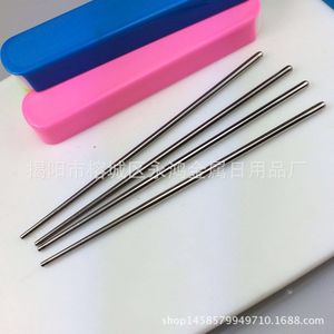 Baguettes en acier inoxydable de 23 cm, rondes et creuses, couleur unie, pour ustensiles de camping - Product Image 5