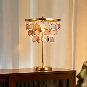 Lámpara de Mesa de Estilo Escandinavo Moderno Vintage para Dormitorio, Cuerpo de Hierro Rústico con Pantalla Redonda Grande, Alimentación CA, Luz LED Blanca Cálida - Product Image 3