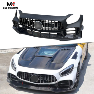 Kit de carrosserie de pare-chocs avant en Fiber de carbone et FRP de Style <span class=keywords><strong>Pro</strong></span> pour Mercedes Benz AMG GT GTC GTS <span class=keywords><strong>GTR</strong></span> calandre de couverture de phare antibrouillard de lèvre avant - Product Image 1